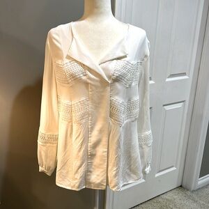 CHICO’S Long Sleeve Lace Top - 2 (M)